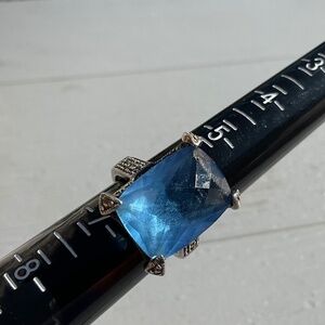 DBJ Topaz Marcasite Ring 925 silver Vintage size 7